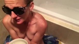 Lick and Drink Piss from a Bowl.cum Facial Ending.
