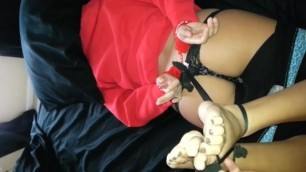 Girl Hogtied Barefoot and Tickled