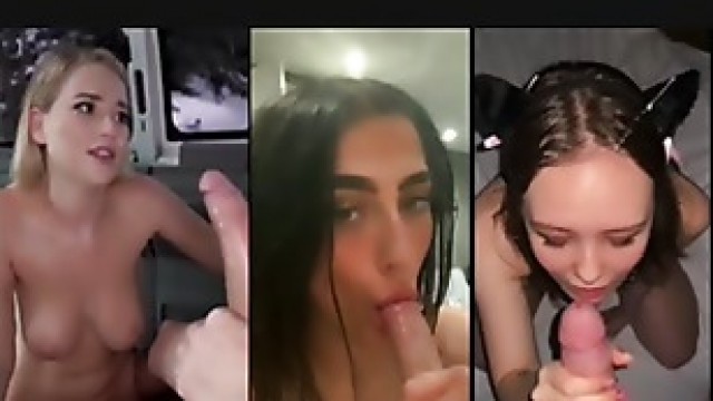 Horny amateur teens on cumshot compilation