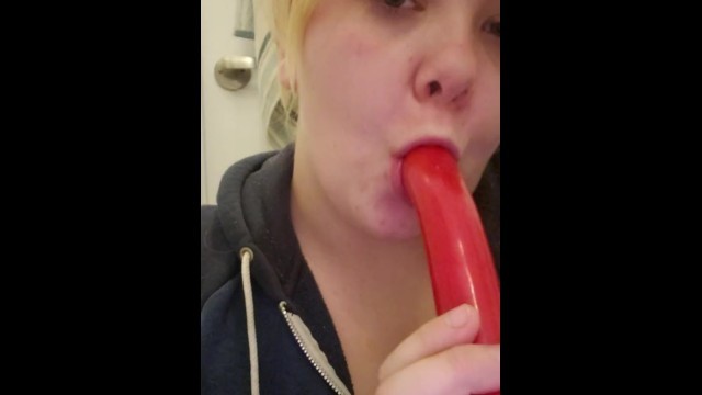 Teen Sucks Dildo