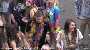 Mardi Gras 2017 from our Bourbon Street Apartment Girls Flashing for Beads