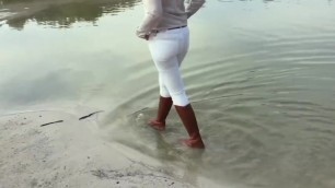 Walking in the Lake with White Jeans #11