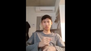 18 Year old Asian Jerks his Big Cock