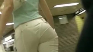 Candid Ass in Sexy White Pants W/ VPL