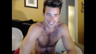Gorgeous Hunk with Ohmibod Jerks off and Eats his Cum