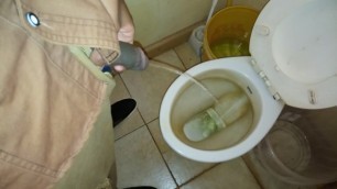 Caught Pissing in a Filthy Public Toilet