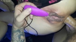 Skinny Wife Playing with her Tits while getting Ass Fucked till she Squirts