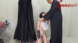 Painful anal sex for gothic ass slut