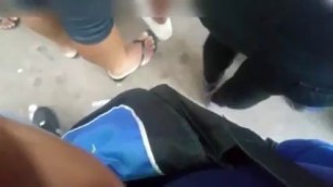 The guy masturbates in a public place, put a dick in the girl's ass! 162
