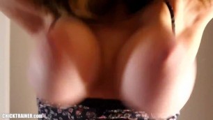 Big Tits Gamer Girl Jiggles Her Boobs While BF Plays Computer Game. Submissive BJ & Cum Swallowing