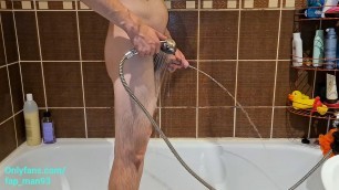 Quick Late Night Shower Before Go To Bed - HAIRY DICK, PISSING In Shower, PEEING In Bath 4K