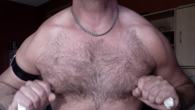 hairy pecs gay nipple pump