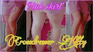 Pink Skirt Crossdresser Kitty Solo Sexy Performance Cute Sissy Big Booty Mini Dress Hot Horny Ladyboy Femboy Gay Boy