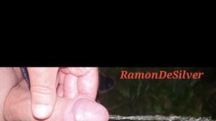 Master Ramon pisses horny in the forest at night, horny