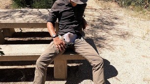 Almost caught pissing my work pants at a public picnic area