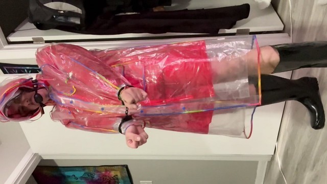 Layering multiple plastic raincoats and bondage