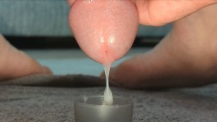 Extreme closeup of me slowly teasing and edging out sperm drip by drip into a cup multiple cumshots collection feet load